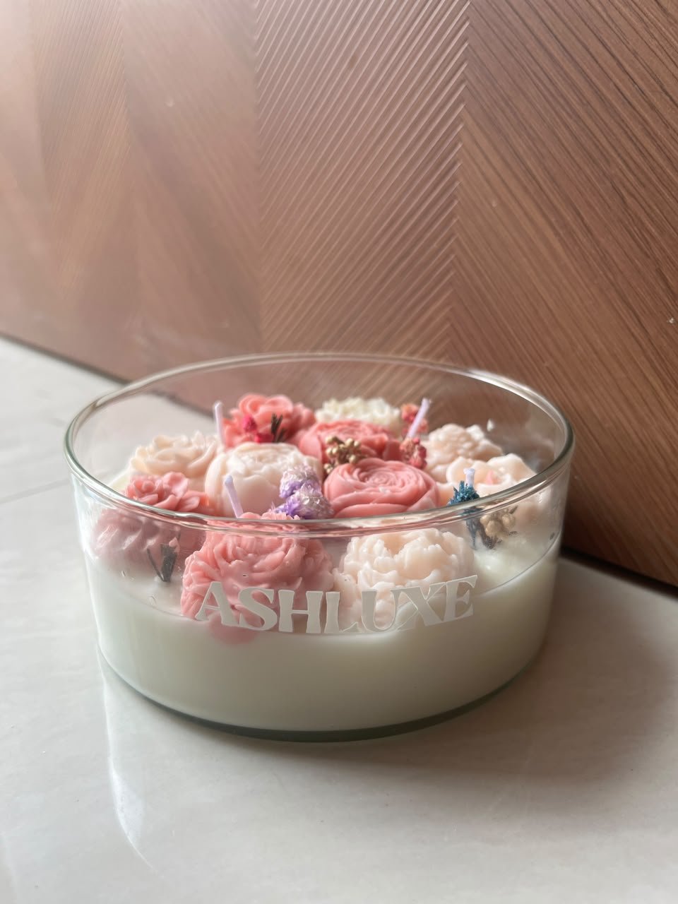 Ashluxe Signature Floral Glass Bowl Candle